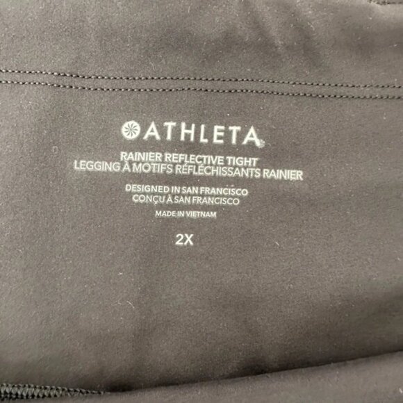 NWT Athleta RAINIER REFLECTIVE TIGHT Leggings Camo Black Cropped 2XL - Picture 11 of 12